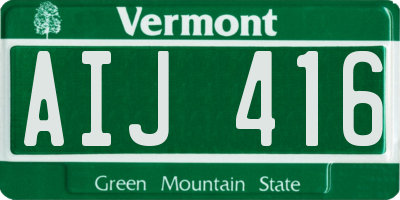 VT license plate AIJ416