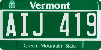 VT license plate AIJ419