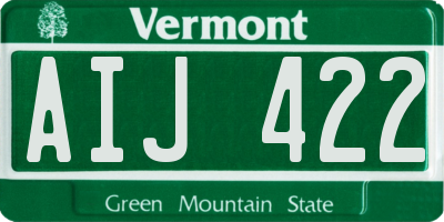 VT license plate AIJ422