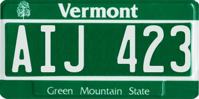 VT license plate AIJ423