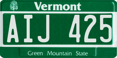 VT license plate AIJ425