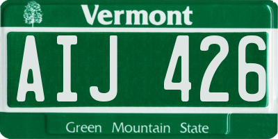 VT license plate AIJ426