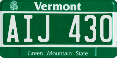 VT license plate AIJ430