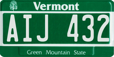 VT license plate AIJ432