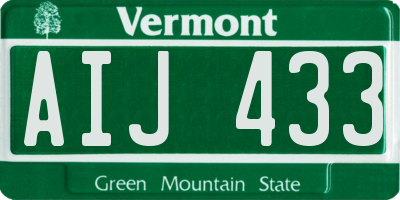 VT license plate AIJ433