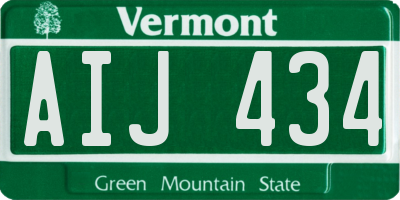 VT license plate AIJ434