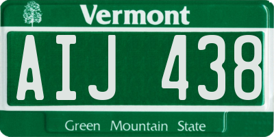 VT license plate AIJ438