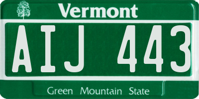 VT license plate AIJ443