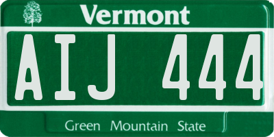 VT license plate AIJ444