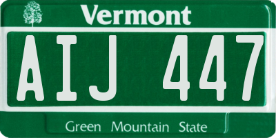 VT license plate AIJ447