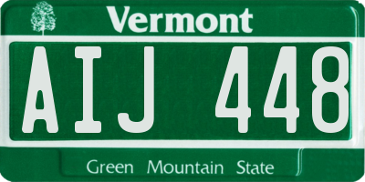 VT license plate AIJ448