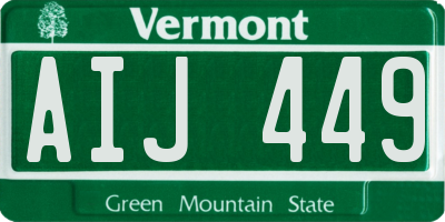 VT license plate AIJ449