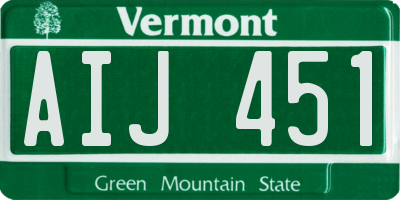 VT license plate AIJ451