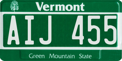 VT license plate AIJ455