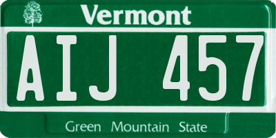 VT license plate AIJ457