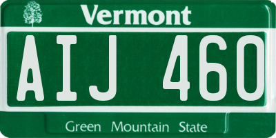 VT license plate AIJ460