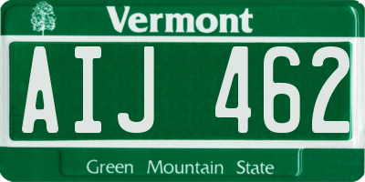 VT license plate AIJ462