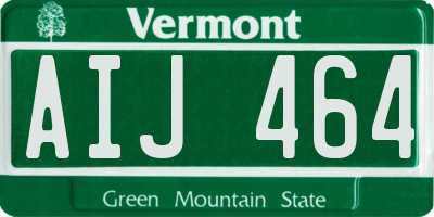 VT license plate AIJ464