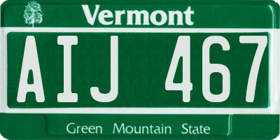 VT license plate AIJ467