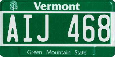 VT license plate AIJ468