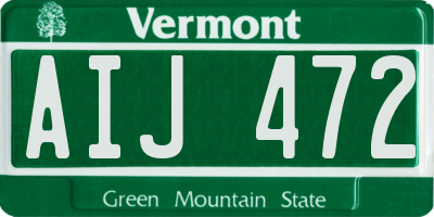 VT license plate AIJ472