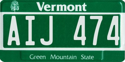 VT license plate AIJ474