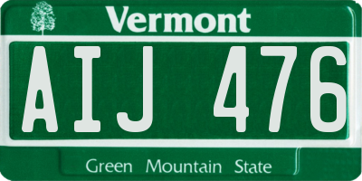 VT license plate AIJ476