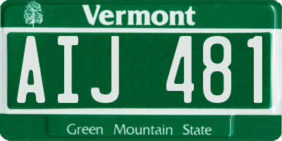 VT license plate AIJ481