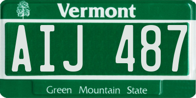 VT license plate AIJ487