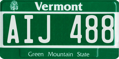 VT license plate AIJ488