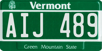 VT license plate AIJ489