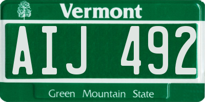 VT license plate AIJ492