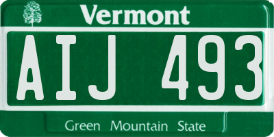 VT license plate AIJ493