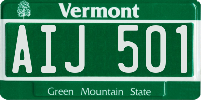 VT license plate AIJ501