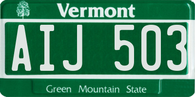 VT license plate AIJ503