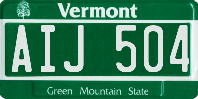 VT license plate AIJ504