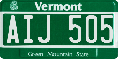 VT license plate AIJ505
