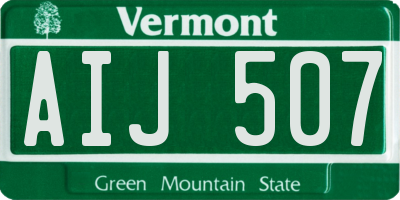 VT license plate AIJ507