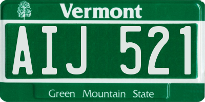 VT license plate AIJ521