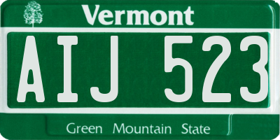 VT license plate AIJ523