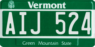VT license plate AIJ524