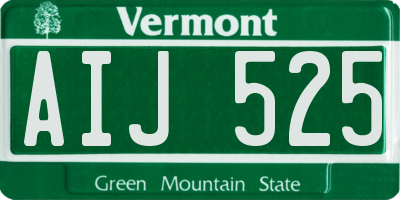 VT license plate AIJ525