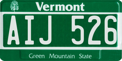 VT license plate AIJ526
