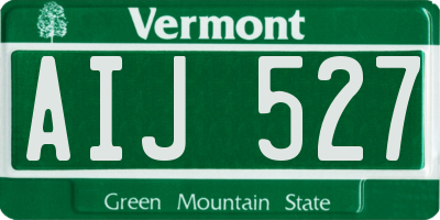 VT license plate AIJ527