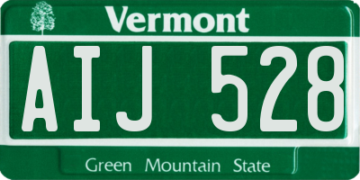 VT license plate AIJ528