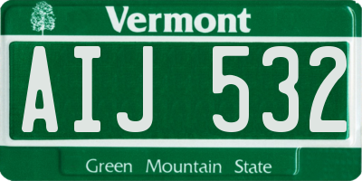 VT license plate AIJ532