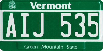 VT license plate AIJ535