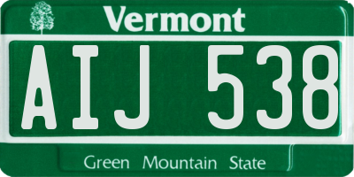 VT license plate AIJ538
