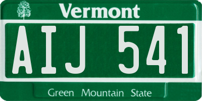 VT license plate AIJ541