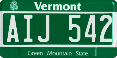 VT license plate AIJ542